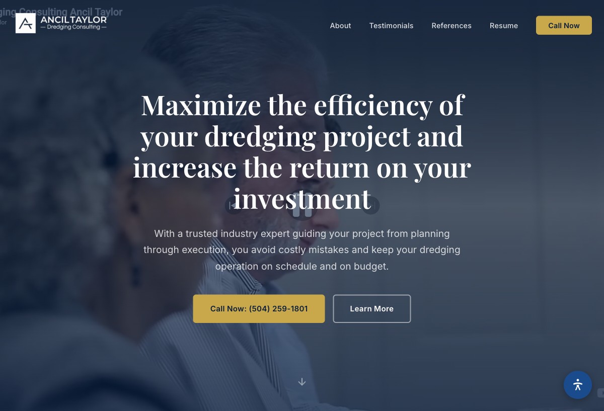 Ancil Taylor Dredging Consulting website