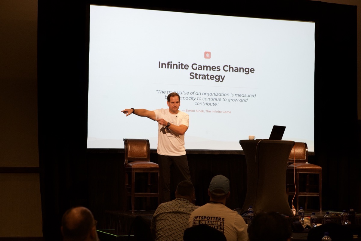 Josh Taylor presenting at a leadership summit
